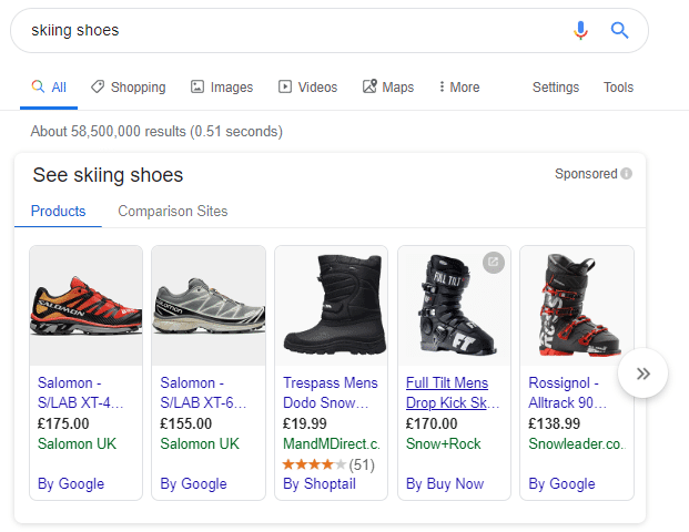 skiing shoes